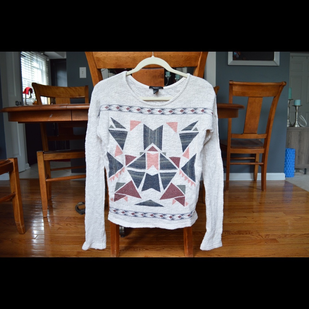 Aztek Print Knit Sweater